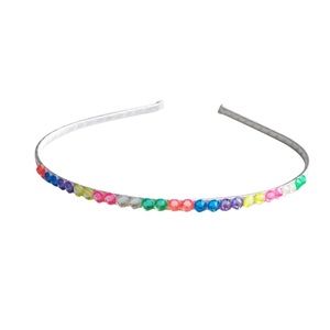 Bari Lynn Neon Crystal White Satin Headband